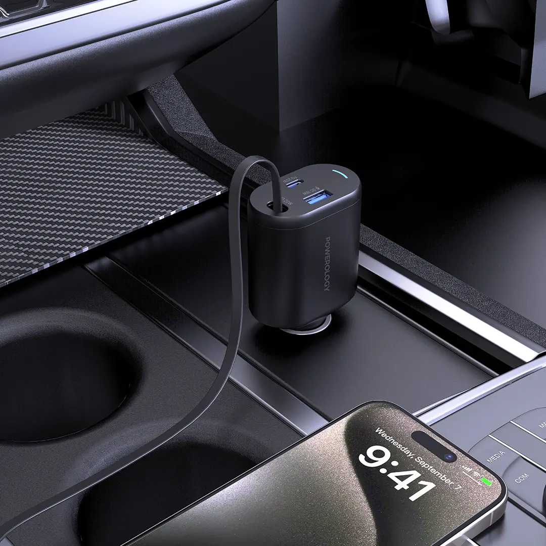 Type-C Retractable Car Charger 103W