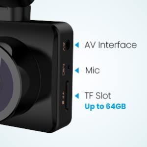 alt="Powerology Dash Camera Pro Gap-less Cycling Recording with Full-HD Quality av interface mic and tf slot"