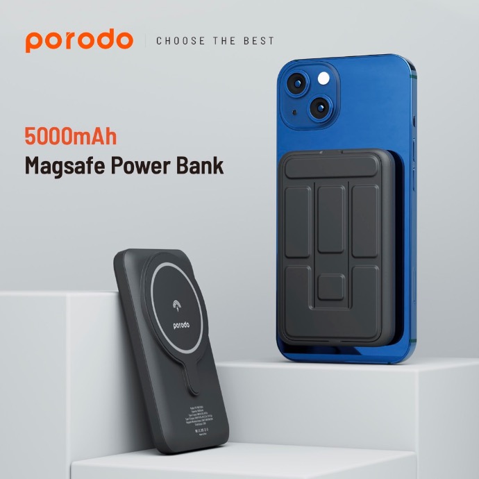 MagSafe Powerbank alt="Magsafe power bank attached to smartphone magnetically"