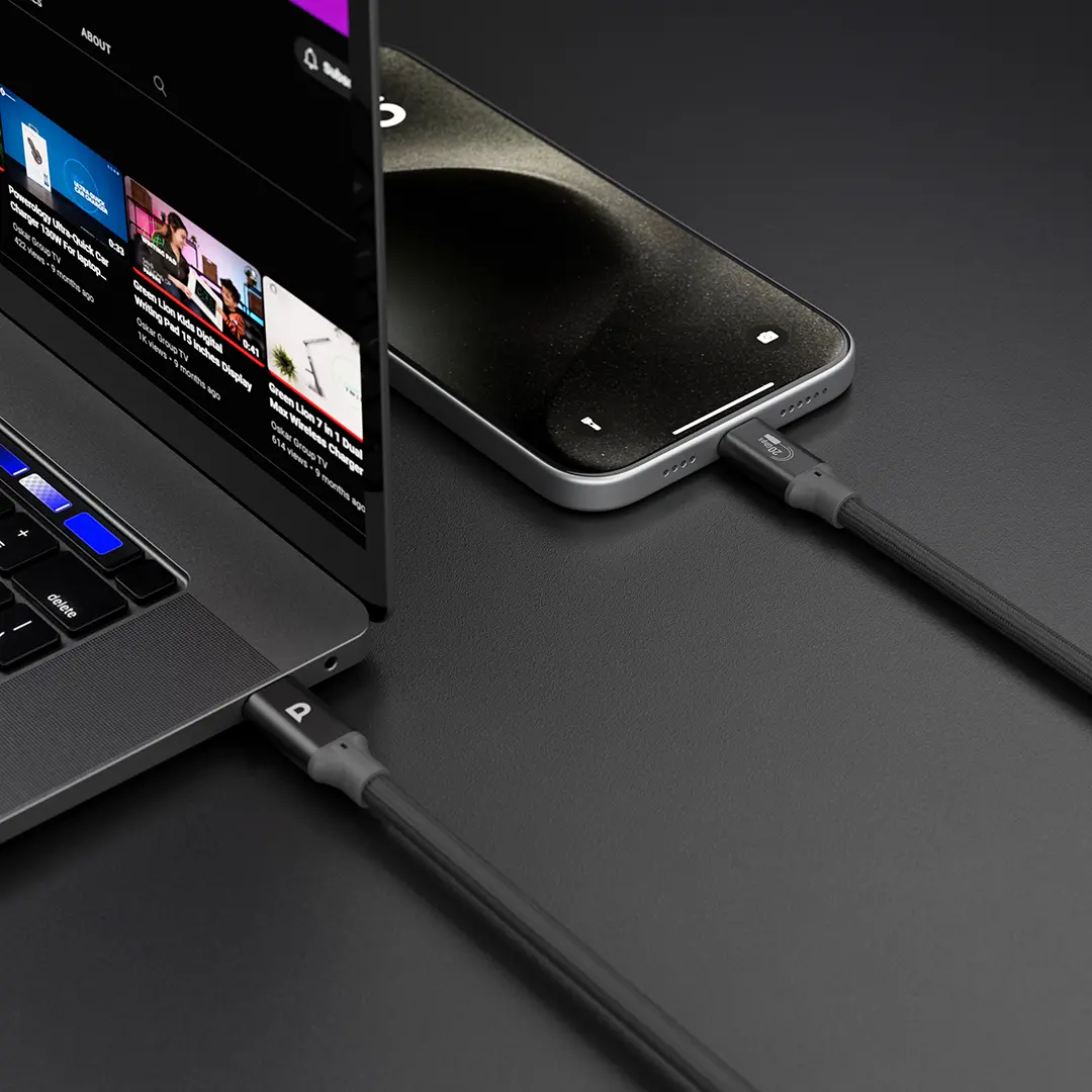 Power Sync Weave 240W USB-C to USB-C 3m Cable - Gray