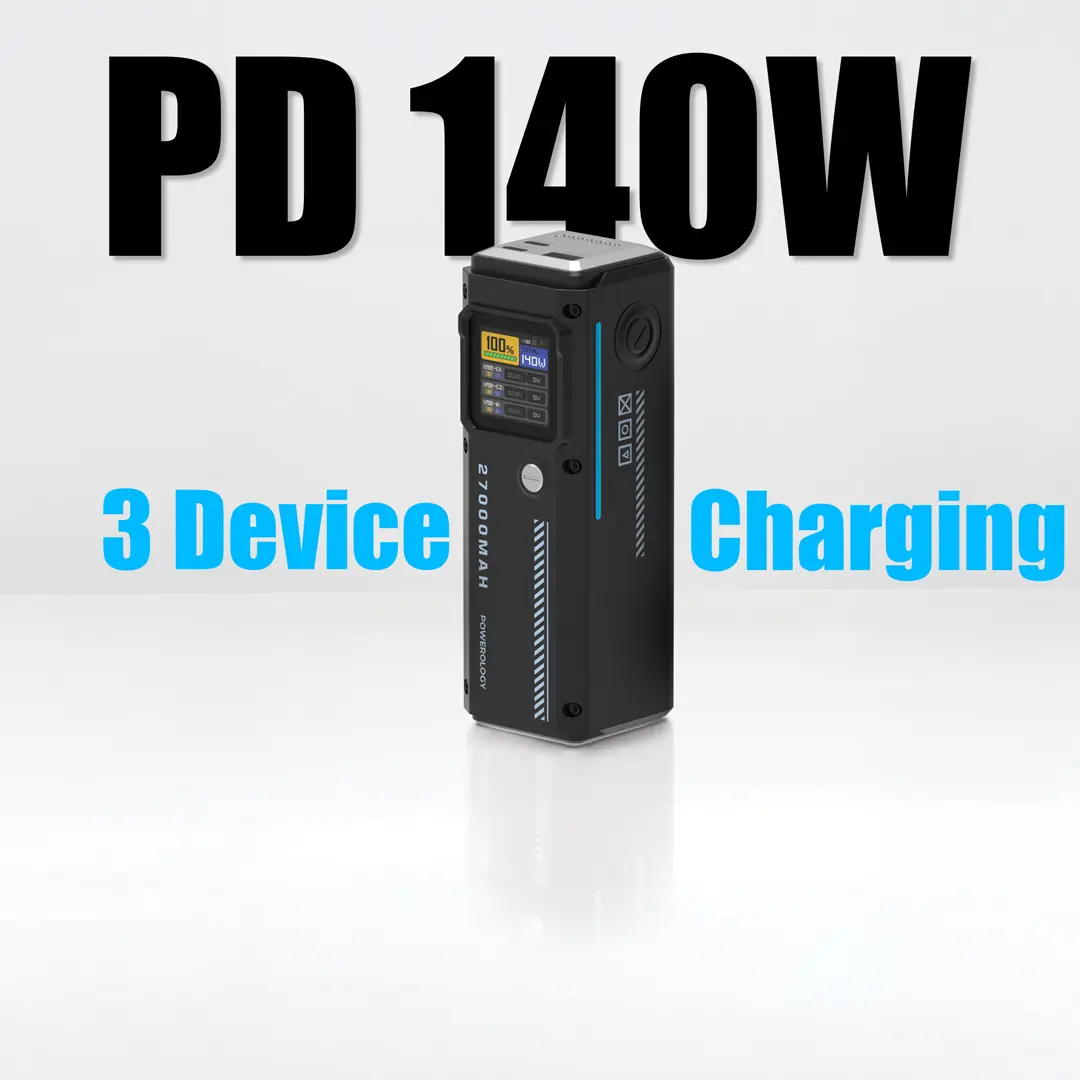 27000mAh Smart Display Power Bank - Black