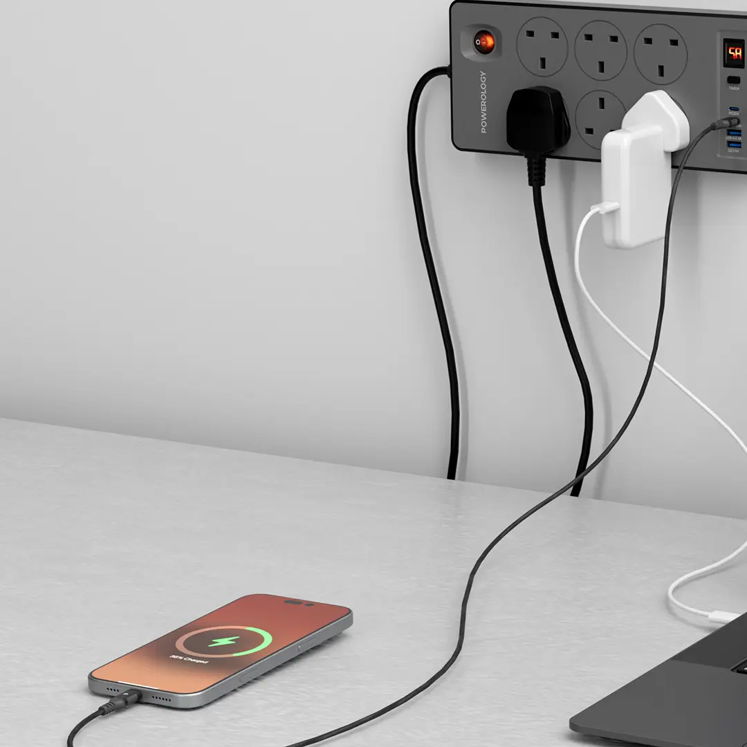 6AC 2990W Power Strip PD 20W - Black