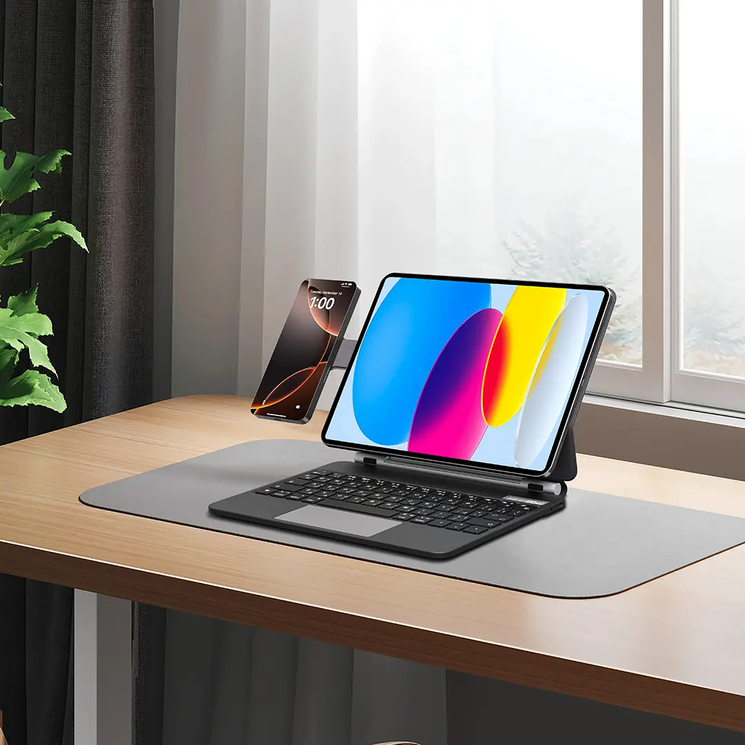 DynaBoard Wireless Keyboard Case With MagSafe Phone Holder for iPad 11"(M4) - Black