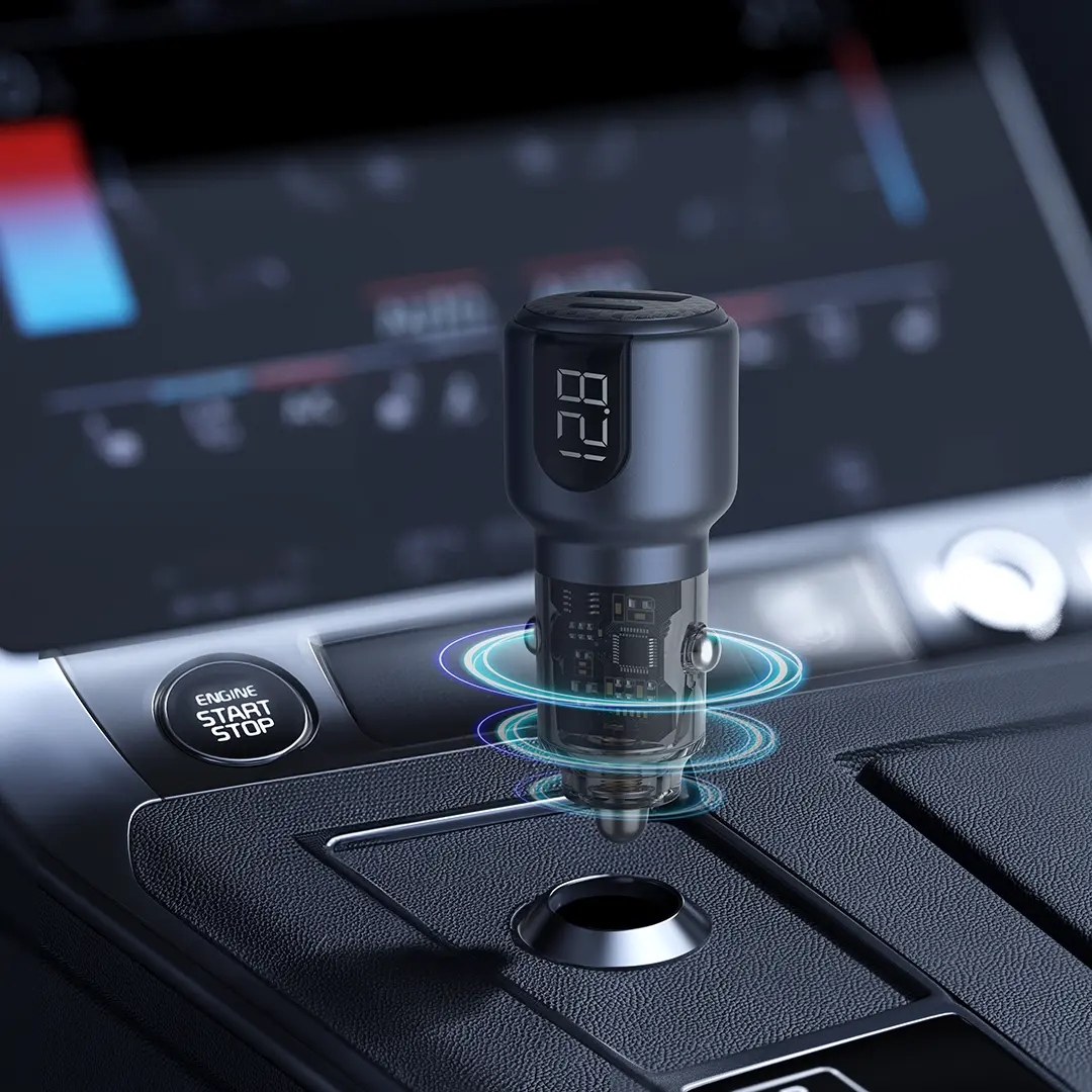 Dual Port Car Charger PD+QC 75W - Gray