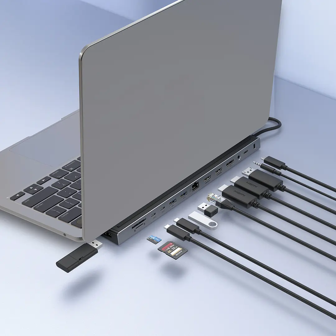 Powerology Nexis 13-in-1 Multi-Display USB-C Hub & Laptop Stand - Black Nexis 13-in-1 Multi-Display USB-C Hub & Laptop Stand - Black