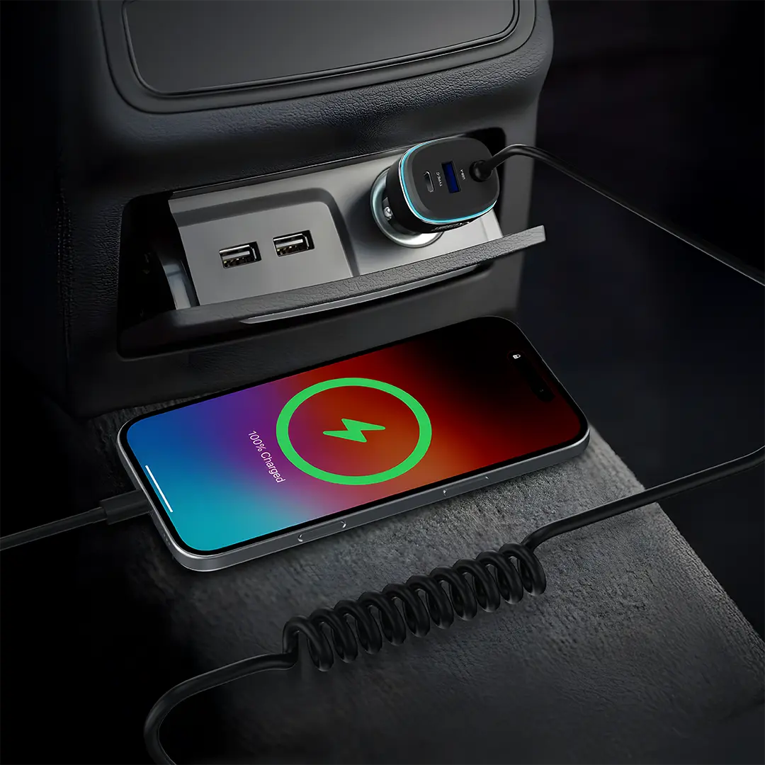 Powerology 120W Fast Car Charger - Black/Grey Powerology 120W Fast Car Charger - Black/Grey