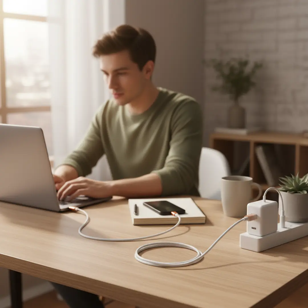 Powerology Zinco Series 60W USB-C Cable - Orange Powerology Zinco Series 60W USB-C Cable - Orange