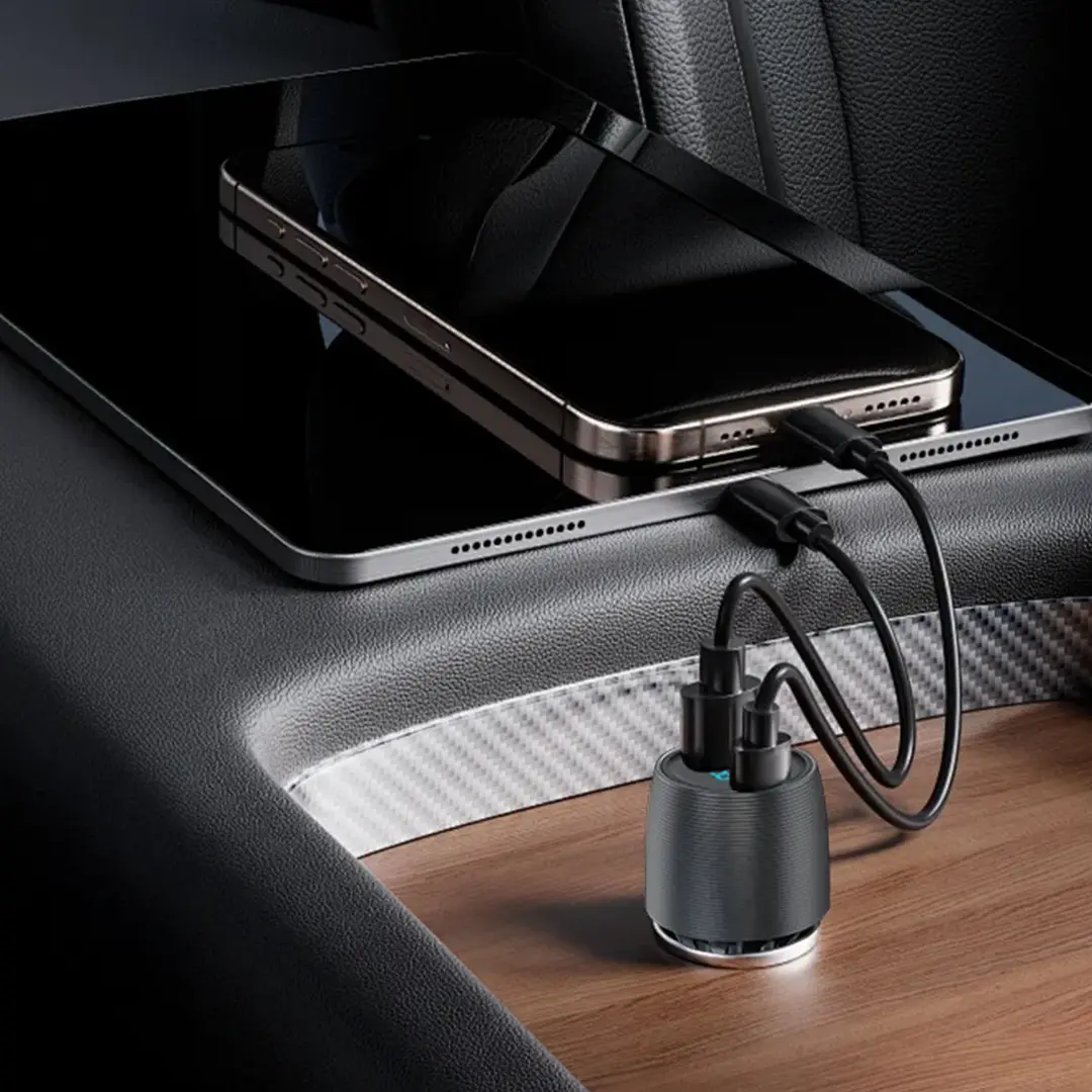 Powerology Velox 83W Dual-Port Car Charger - Black Powerology Velox 83W Dual-Port Car Charger - Black