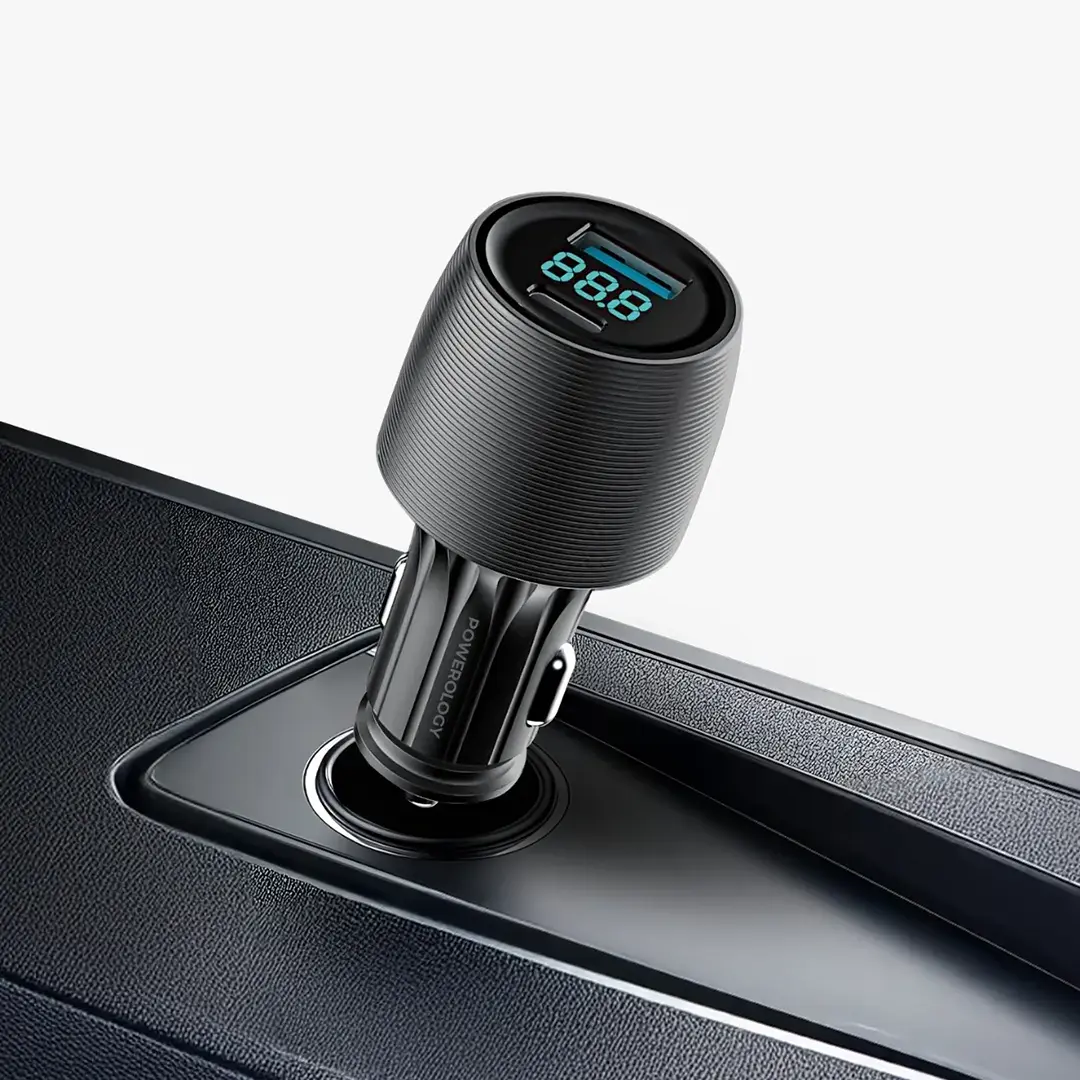 Powerology Velox 83W Dual-Port Car Charger - Black Powerology Velox 83W Dual-Port Car Charger - Black
