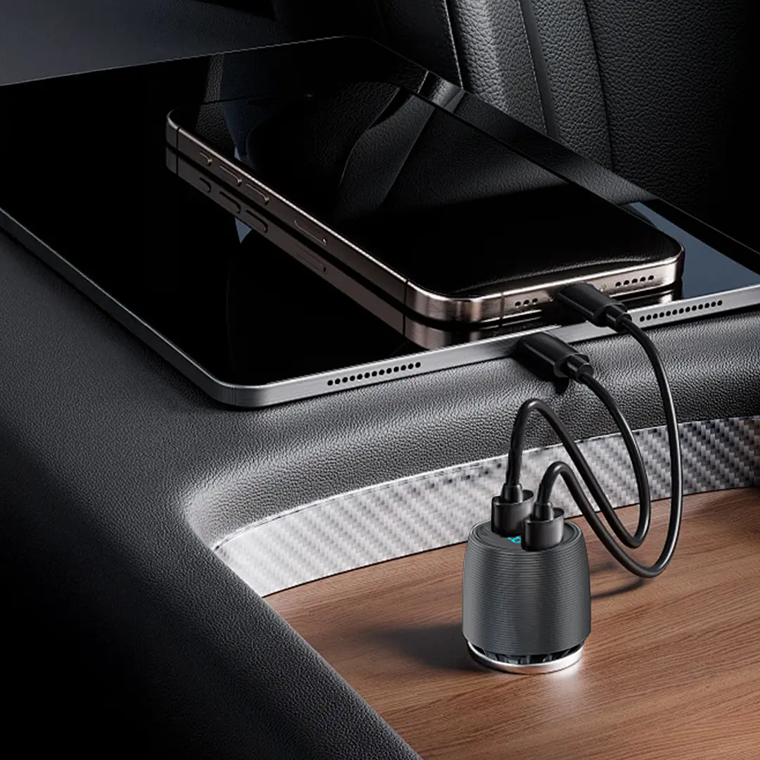 Powerology Velox 66W Dual-Port Car Charger - Black