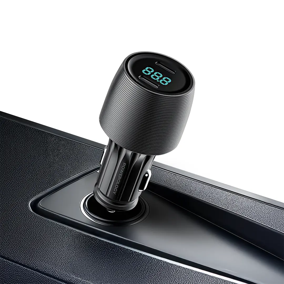 Powerology Velox 66W Dual-Port Car Charger - Black