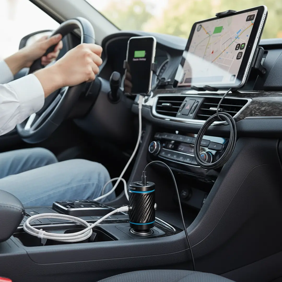 Powerology Pico Dual-Port Car Charger - Black