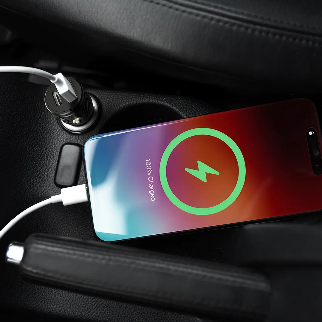 Powerology Pico Dual-Port Car Charger - Black