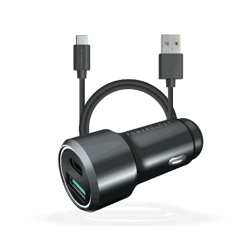 Powerology USB C Car Charger Dual Port Type C PD Fast Power Delivery and  Quick Charge 3.0