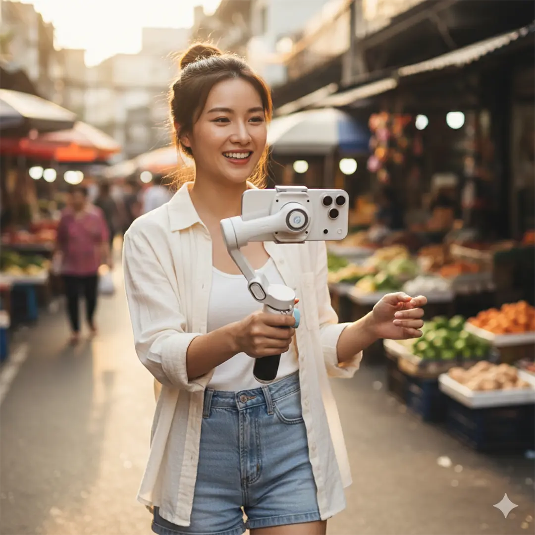 Powerology Magwave 3-Axis Magnetic Smartphone Gimbal - White