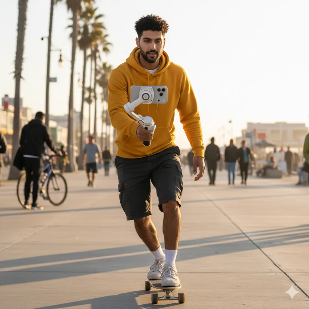 Powerology Magwave 3-Axis Magnetic Smartphone Gimbal - White