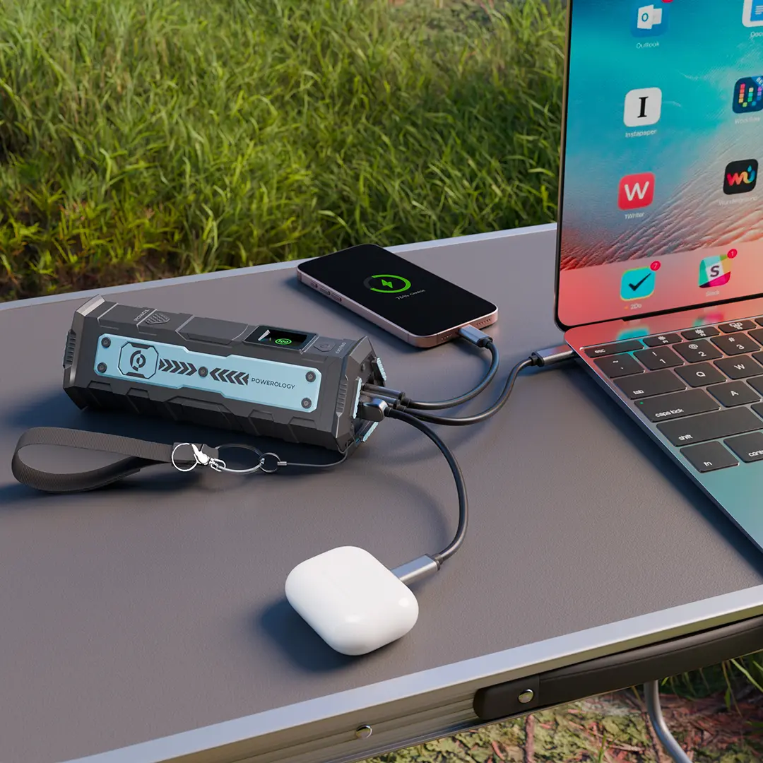 Powerology TorchPower 20000mAh Power Bank with Built-In Flashlight - Black Powerology TorchPower 20000mAh Power Bank with Built-In Flashlight - Black