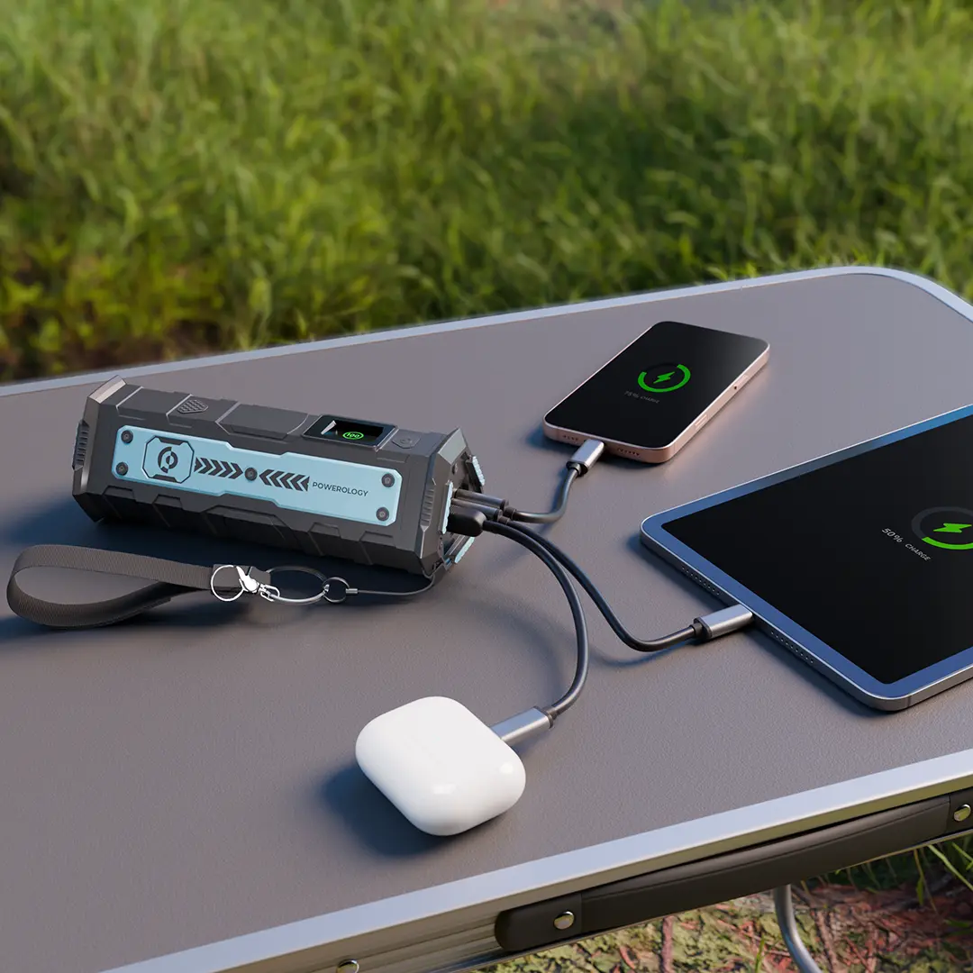 Powerology TorchPower 20000mAh Power Bank with Built-In Flashlight - Black Powerology TorchPower 20000mAh Power Bank with Built-In Flashlight - Black