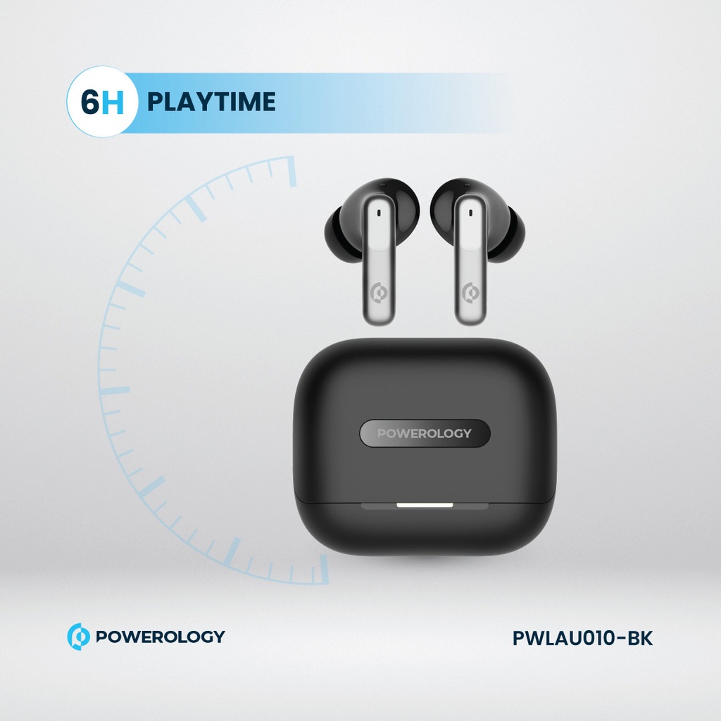 Powerology 6 Mic Hybrid ANC + ENC True Wireless Buds 