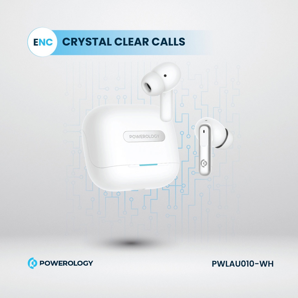 Powerology 6 Mic Hybrid ANC + ENC True Wireless Buds 
