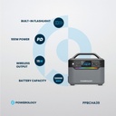 Powerology 120000mAh Portable Power Generator Fast Charging 384Wh 600W - Black 