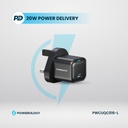 Powerology 20W Single C Port PD Charger UK with Type C to Lightining MFI 27W cable - Black	