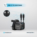 Powerology 20W Single C Port PD Charger UK with Type C to Lightining MFI 27W cable - Black	