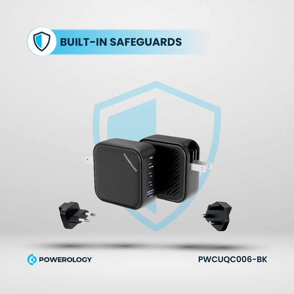Powerology 100W Triple PD + 1 QC3.0 World Travel Kit