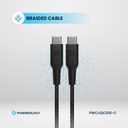 Powerology 20W Single C Port PD Charger UK with Type C to C 60W cable - Black