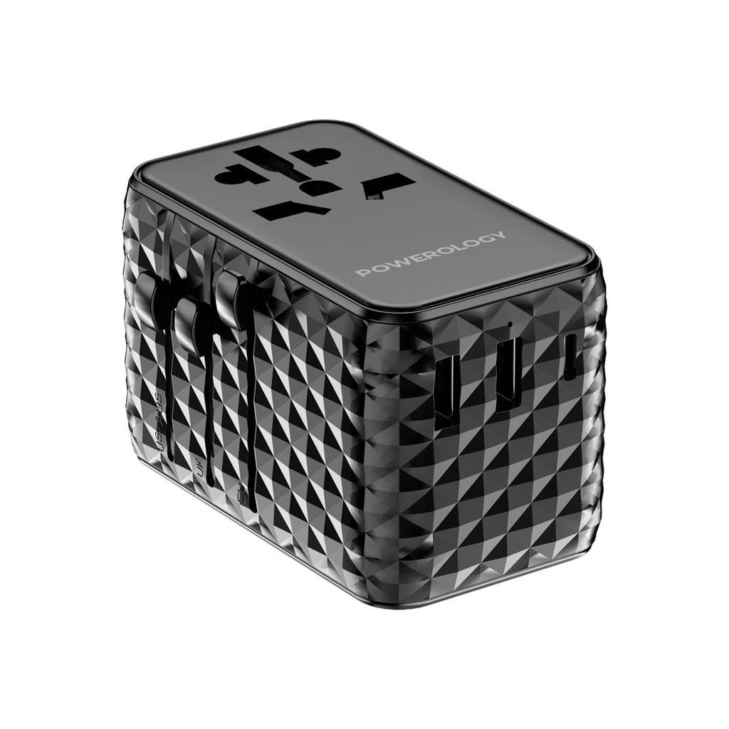 Powerology GaN Universal Charger Retractable Type-C Cable 