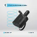 Powerology Type-C Retractable Car Charger - Black