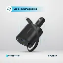 Powerology Type-C Retractable Car Charger 103W - Black