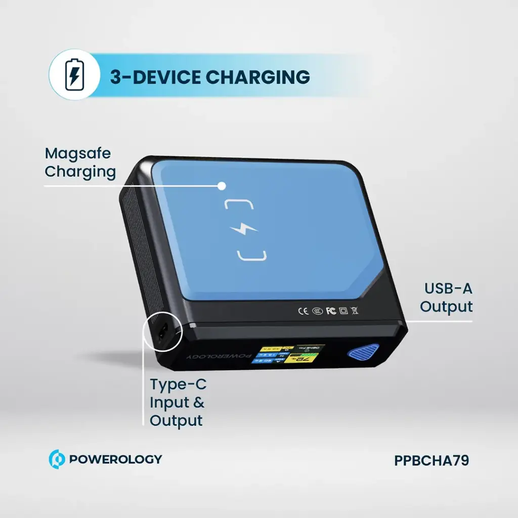 Powerology Ultra Mini 20000mAh Power Bank - Black