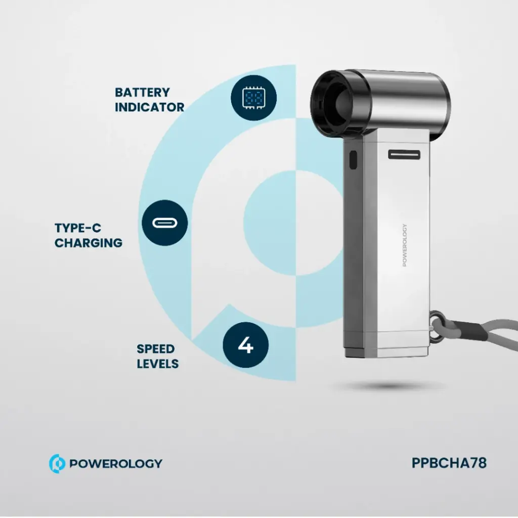 Powerology Turbo Jet Fan & Vacuum - Silver