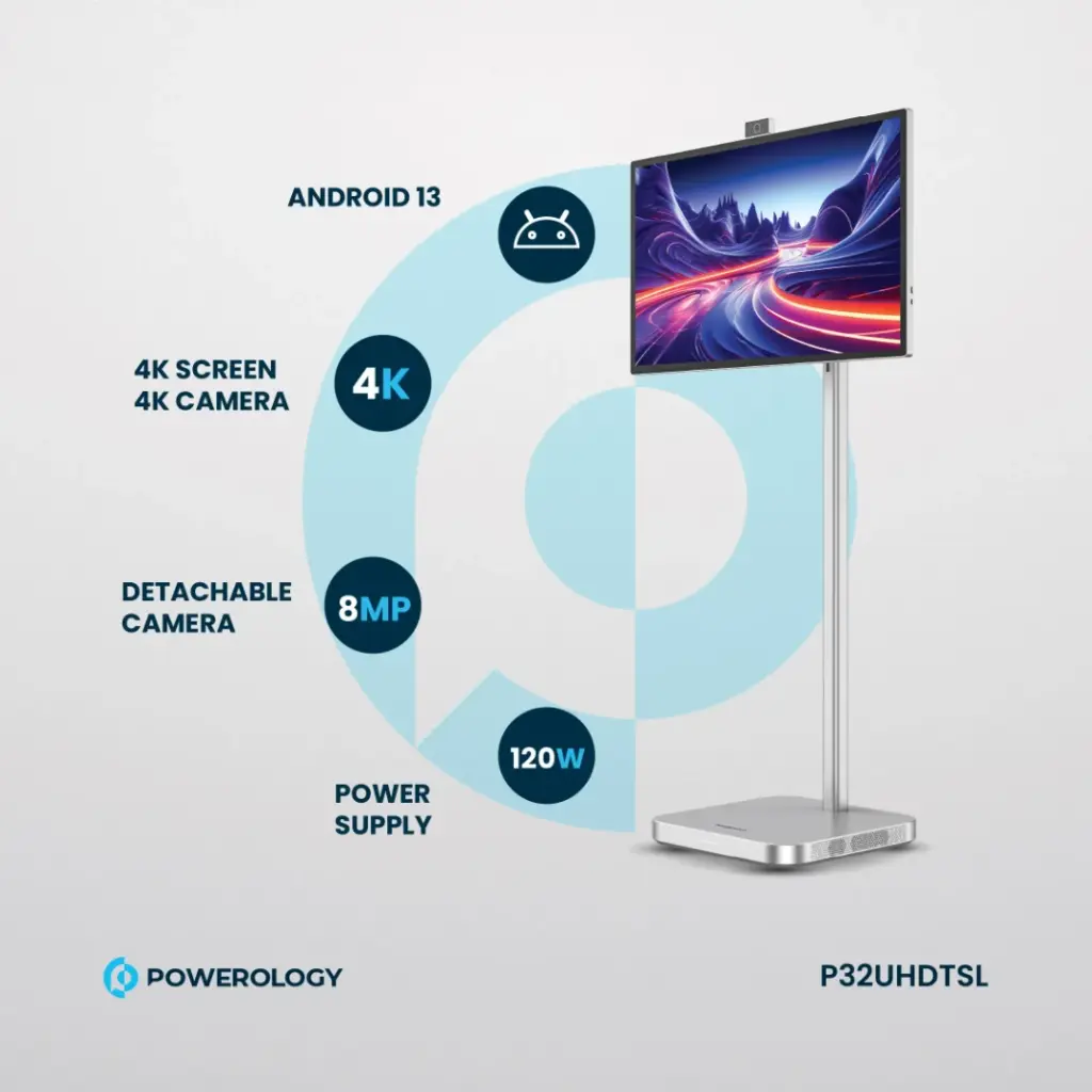 Powerology Android 32” UHD 60Hz Tablet with Stand