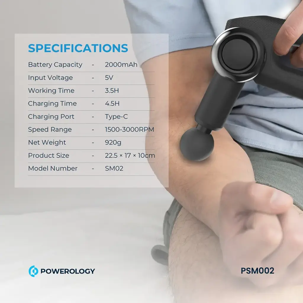 Powerology Full-Body Massage Gun - Black