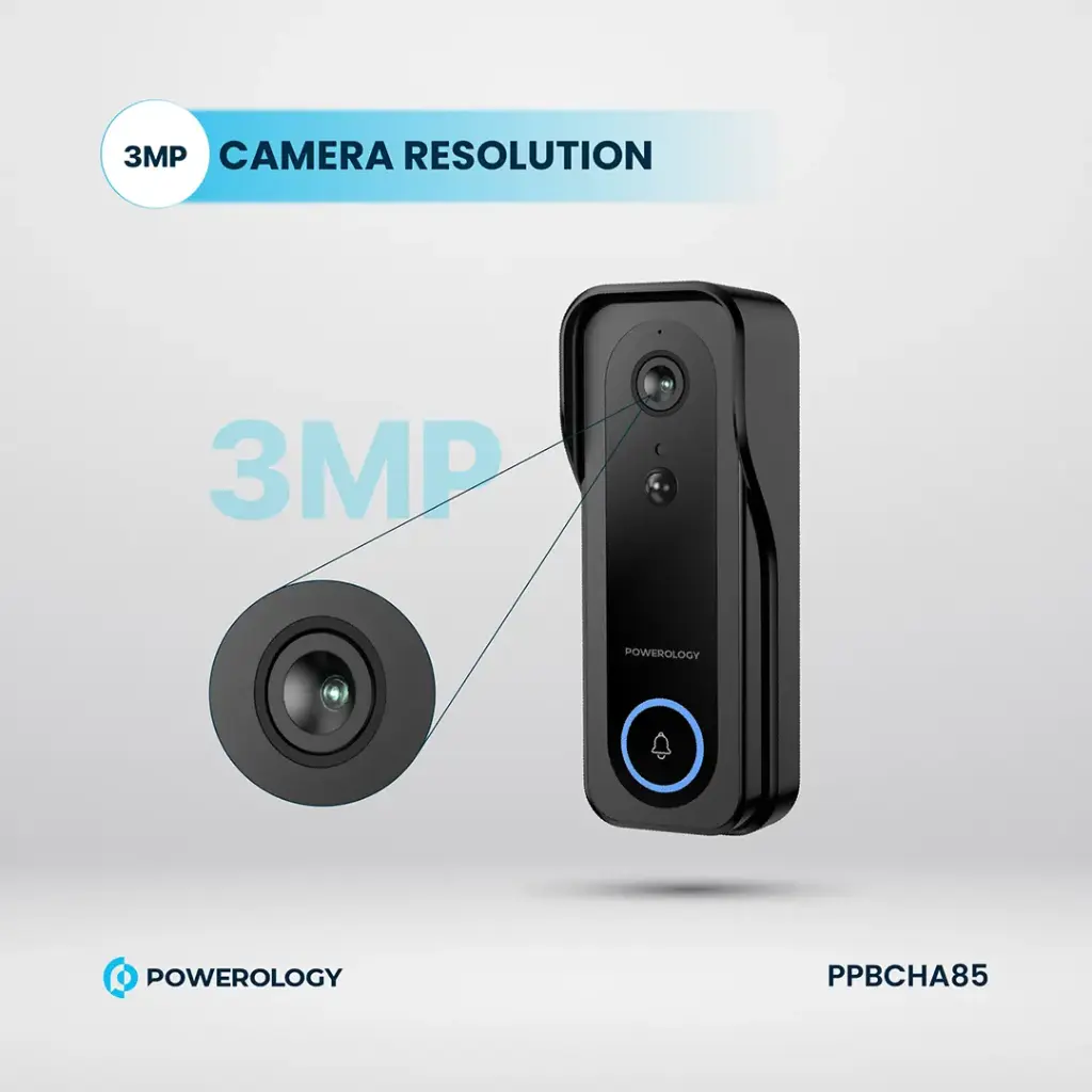Powerology Smart Doorbell Camera - Black