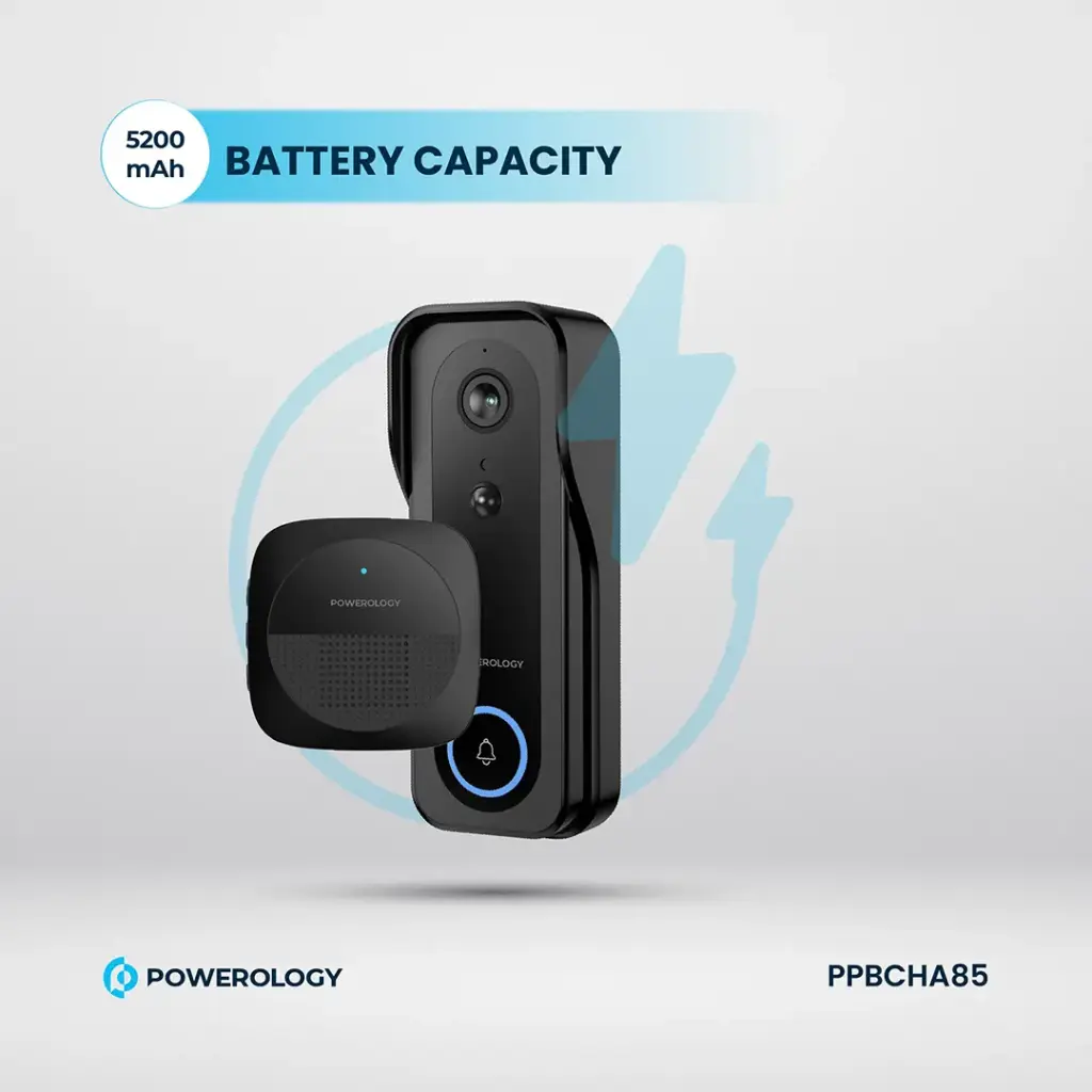Powerology Smart Doorbell Camera - Black