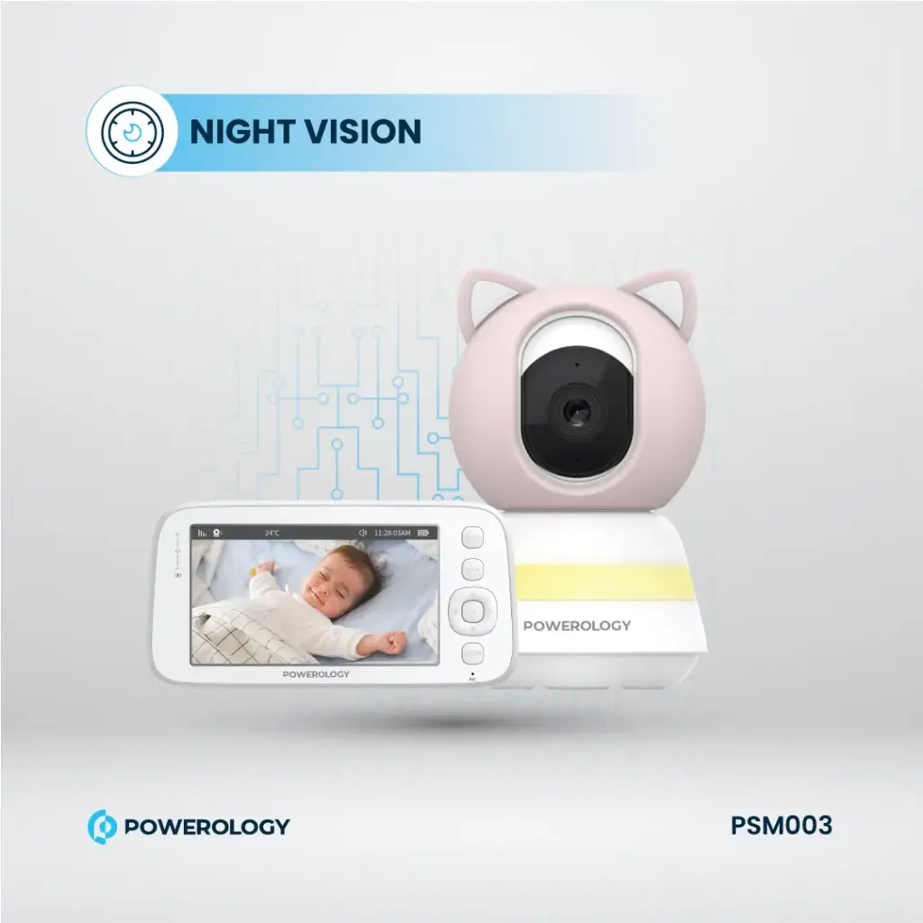 Powerology Monitor & App Baby Camera - Blue/Pink