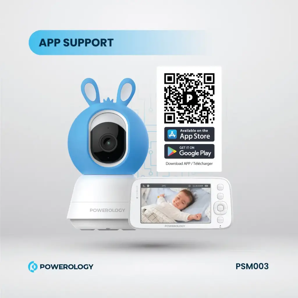 Powerology Monitor & App Baby Camera - Blue/Pink