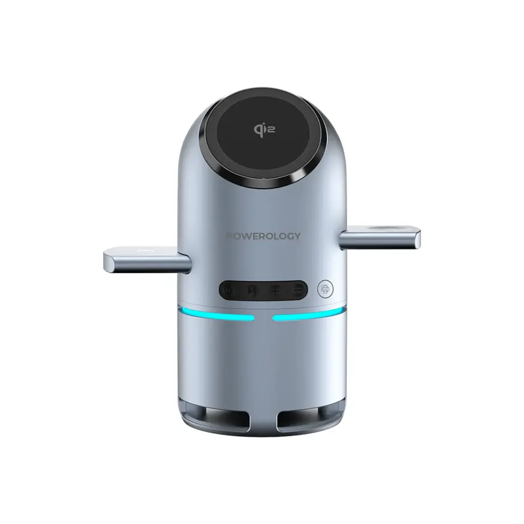Powerology Qi2 Speaker Charge Station - Gray
