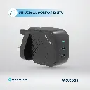 Powerology Gan Dual USB-C Wall Charger - Black