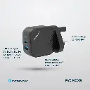 Powerology Gan Dual Port Wall Charger - Black