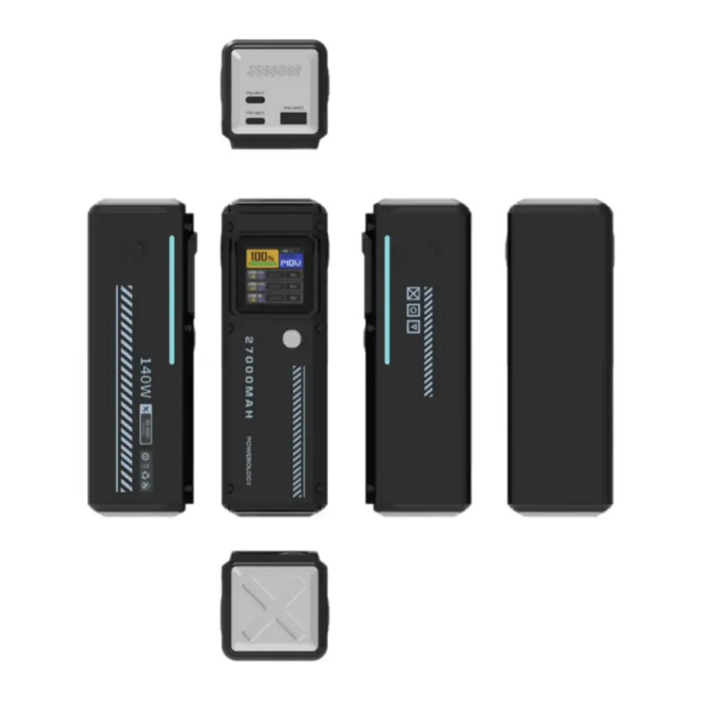 Powerology 27000mAh Smart Display Power Bank - Black