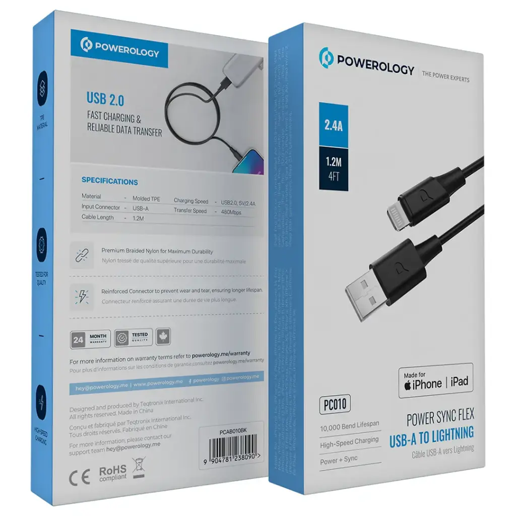 Powerology Power Sync Flex USB-A to Lightning