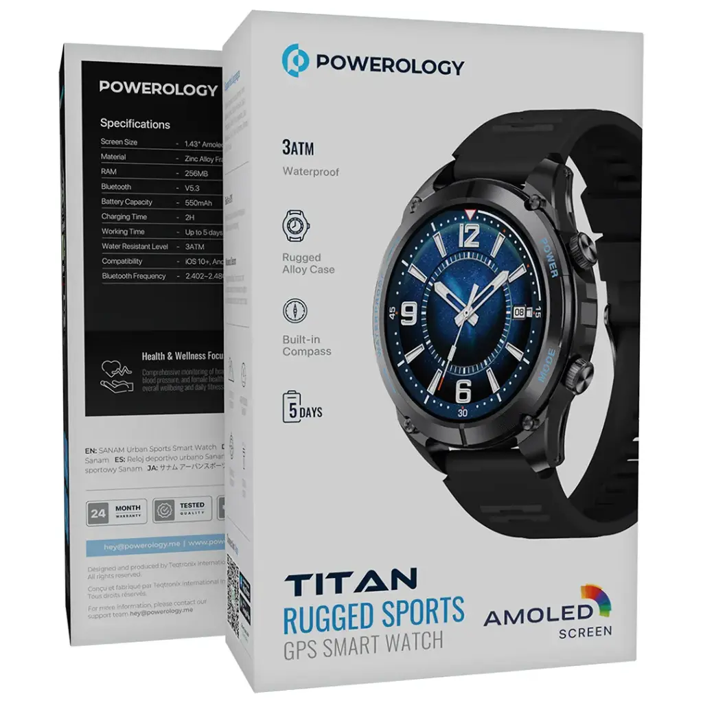 Powerology Titan Rugged Sports GPS Smart Watch 