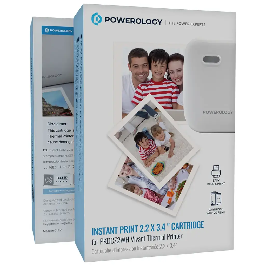 Powerology Instant Print 2.2×3.4" Cartridge - White