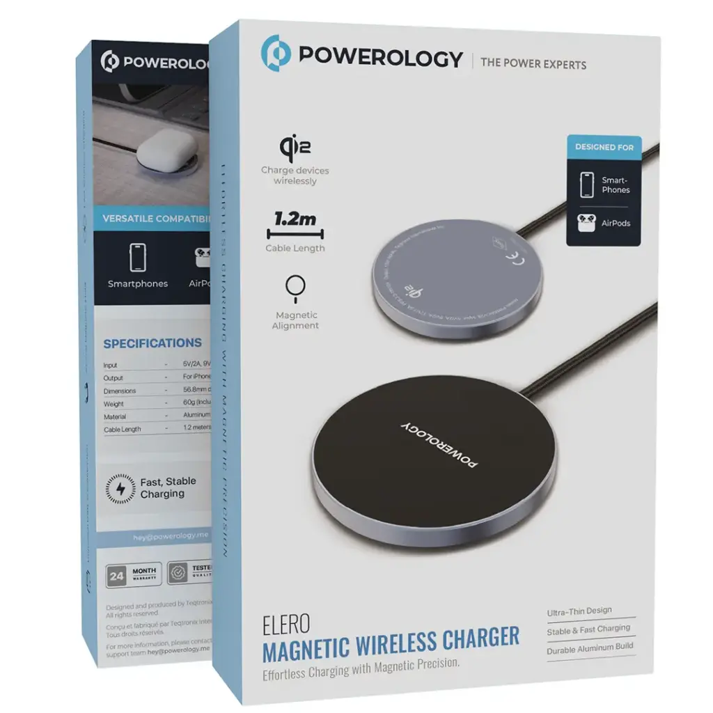 Powerology Elero Magnetic Wireless Charger - Gray1.webp
