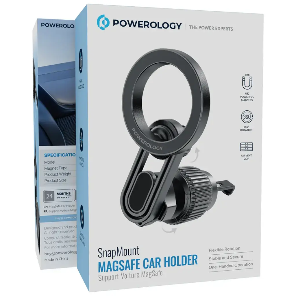 Powerology SnapMount MagSafe Car Holder2.webp
