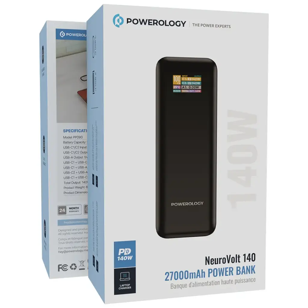 Powerology NeuroVolt 140 27000mAh Power Bank - Black1.webp